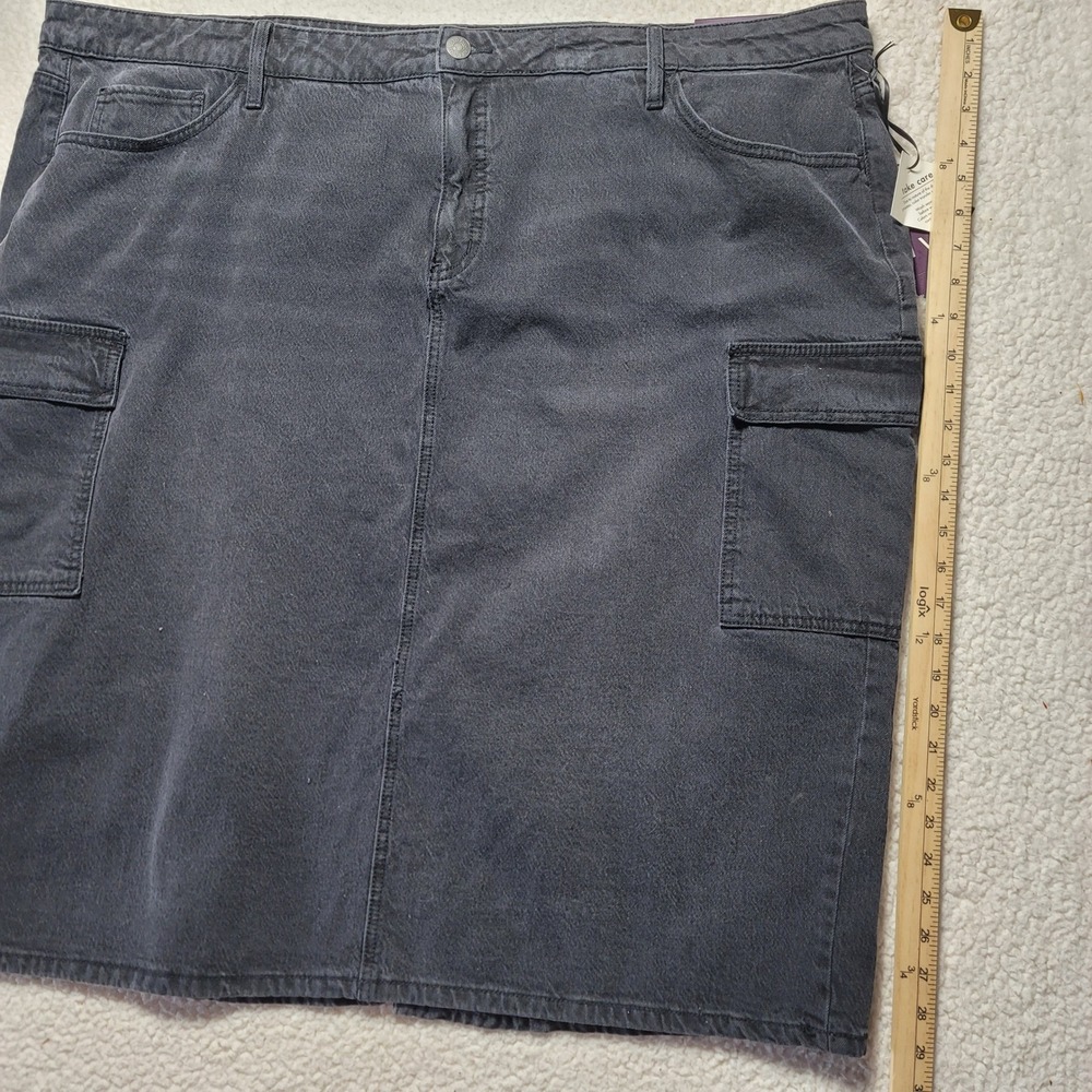 Ava & Viv Womens Plus Size 24 Black Denim Cargo Slim Skirt High Rise NWT - Picture 8 of 10